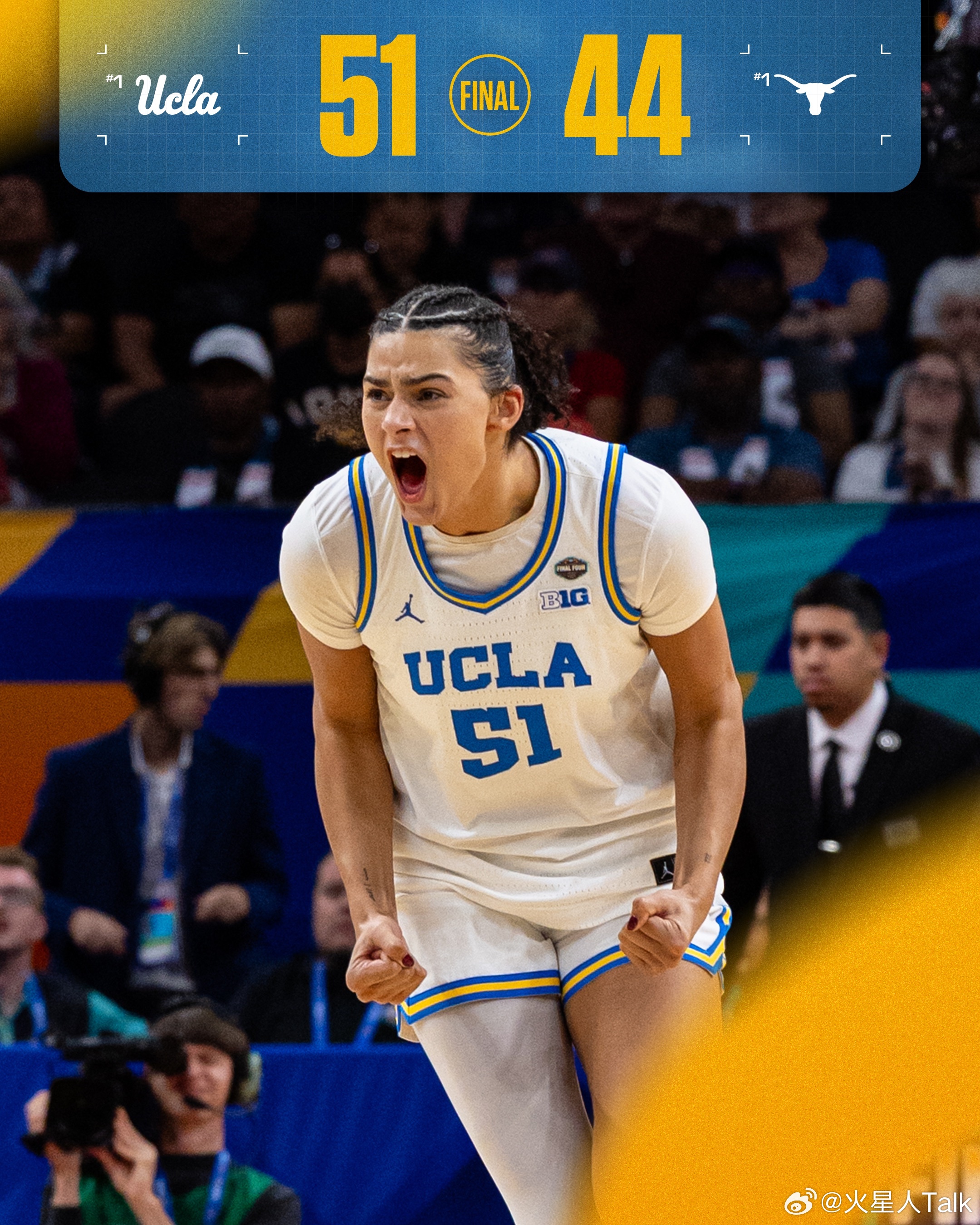 2025-2026赛季NCAA女篮疯狂三月 全国半决赛加州大学洛杉矶分校击败德州