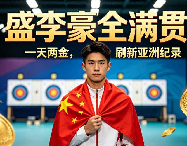 21岁盛李豪达成射击全满贯，半天连夺两金刷新纪录
