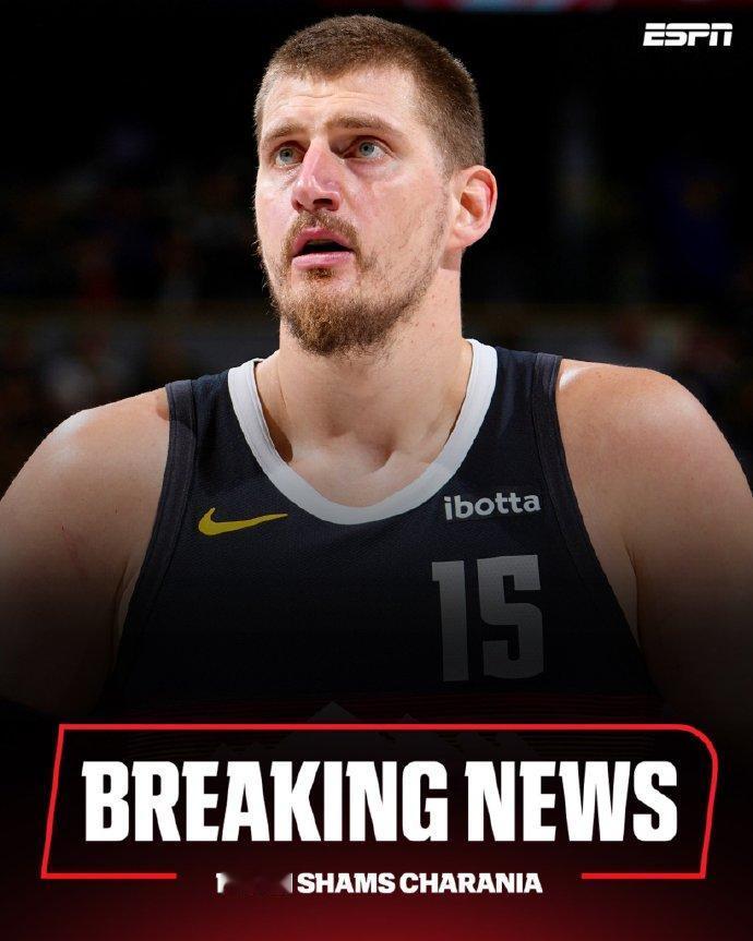 Shams报道：尼古拉·约基奇被诊断出左膝过度伸展，将至少缺席四周。令人欣慰的是