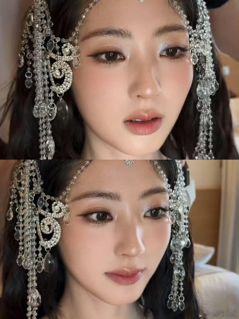 邢菲拖着一尾钻石裙救命！邢菲这条钻石裙也太会选了吧！满裙碎钻bling到挪不开眼