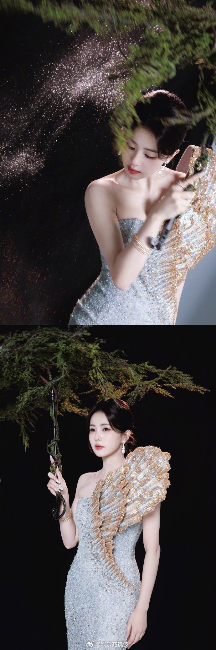 白鹿申请吃个夜宵白鹿你随便吃，你一点都不圆！白鹿夜宵吃炸鸡白鹿说自己不进组圆了