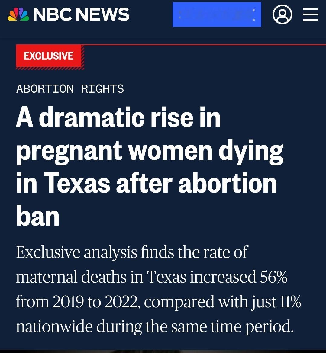 德克萨斯州在堕胎禁令通过后，产妇死亡率激增了56% 