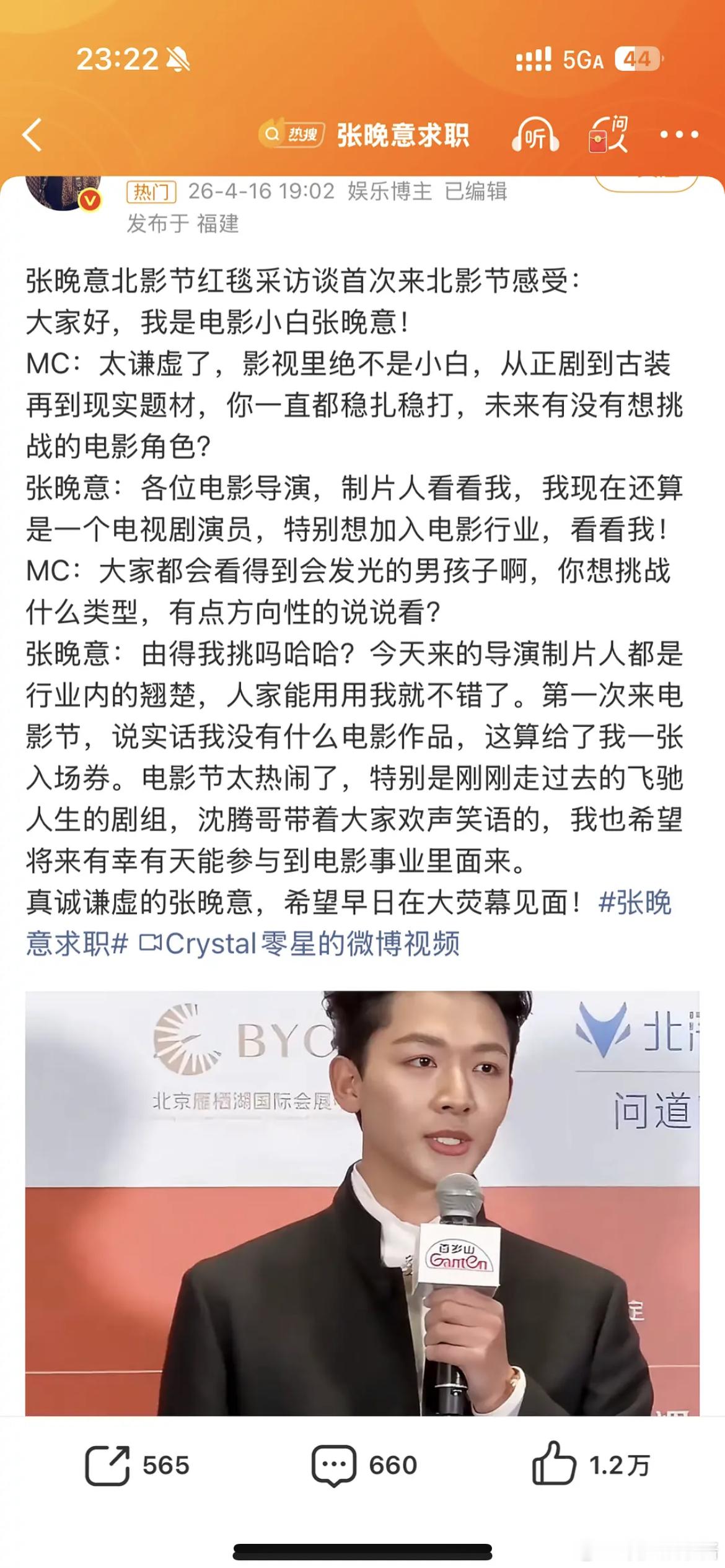 张晚意适合进电影圈吗 