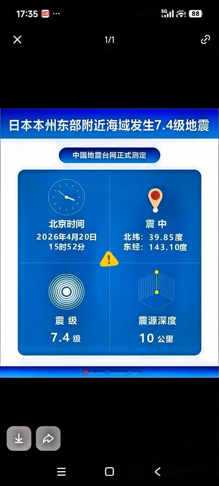 别被吓到！日本7.5级大地震，跟咱们一点关系都没有
 
好多人刚刷到日本大地震的