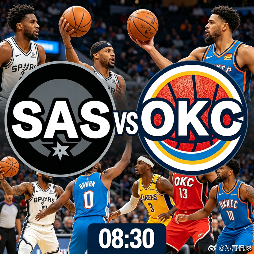 NBA赛事：圣安东尼奥马刺 VS 俄克拉荷马城雷霆本场对决为NBA西部焦点之战，