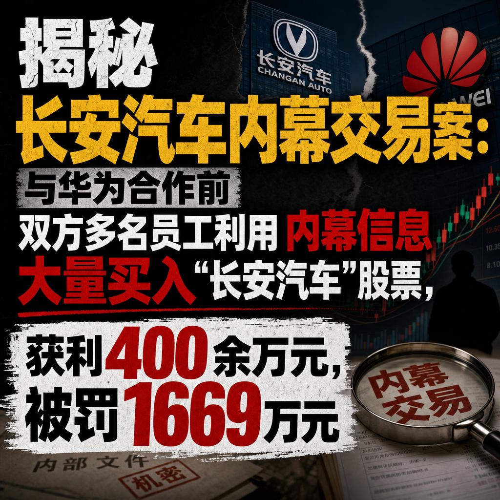 长安汽车内幕交易案引监管重罚 敲响行业警钟
长安汽车内幕交易案撕开了一个残酷的现