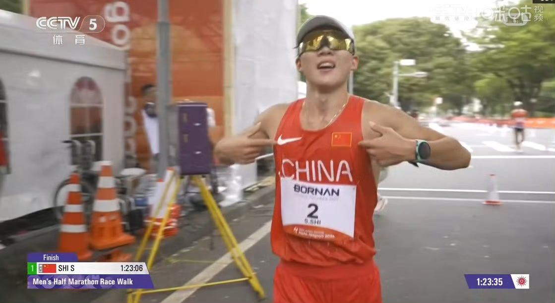 中国选手包揽半马竞走金牌 🎉中国田径亚运第200金，今天诞生了！9月23日，名