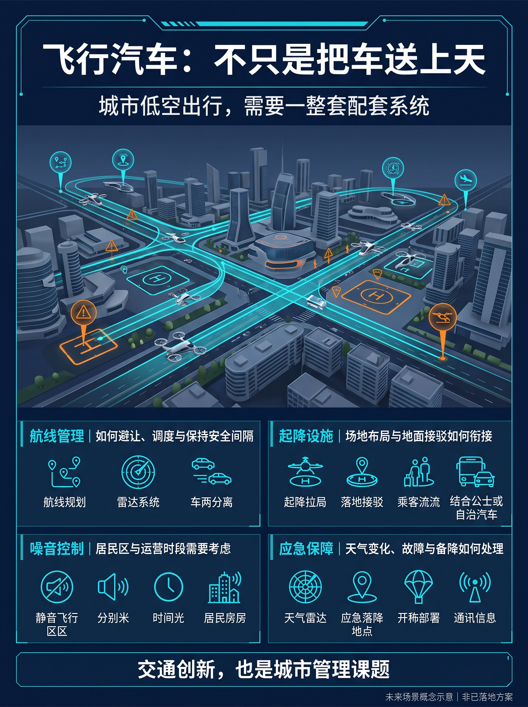 【如果未来飞行汽车走进生活，城市会变成什么样？】有人期待它解放地面交通，有人担心