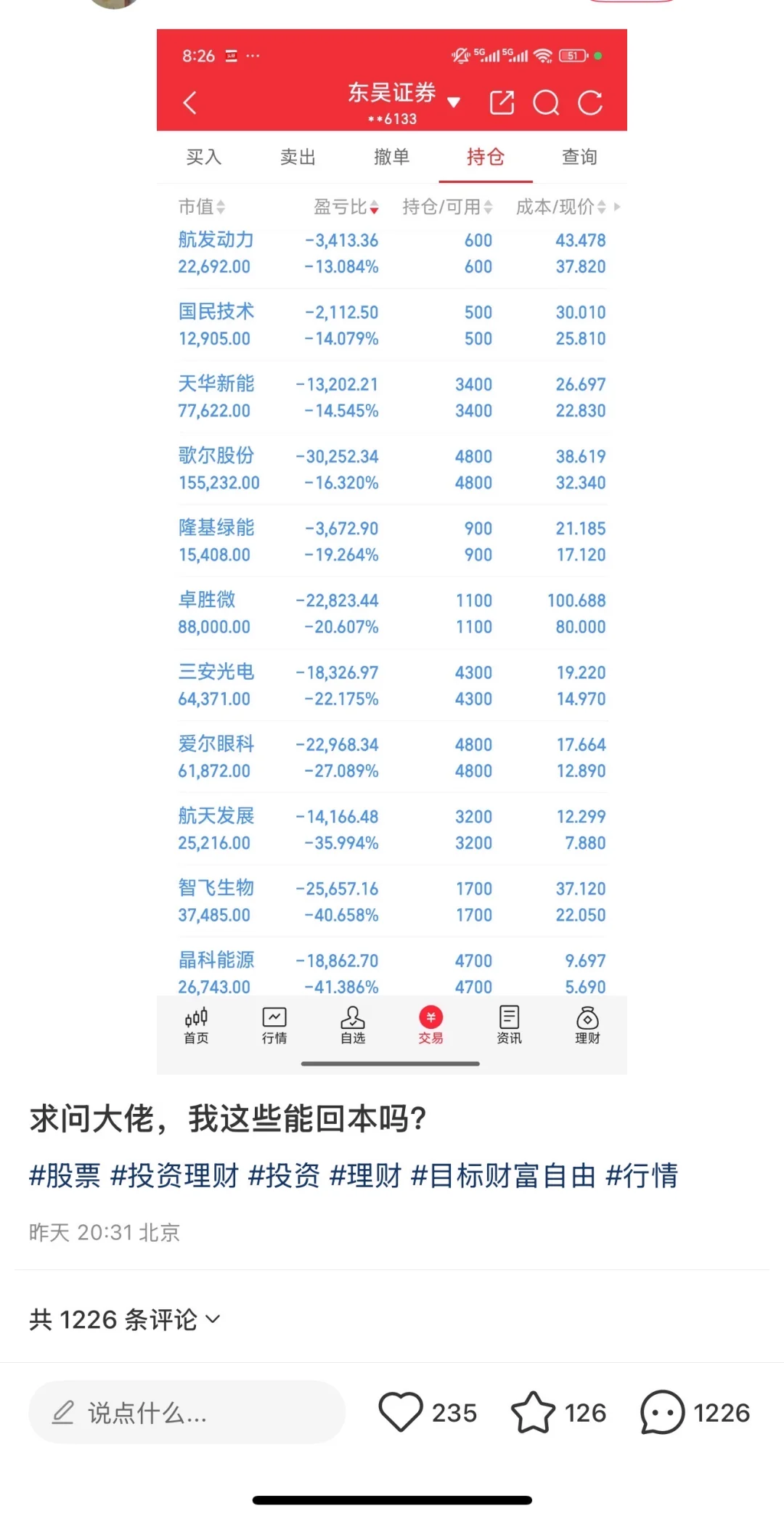 这一波，我能回本吗？