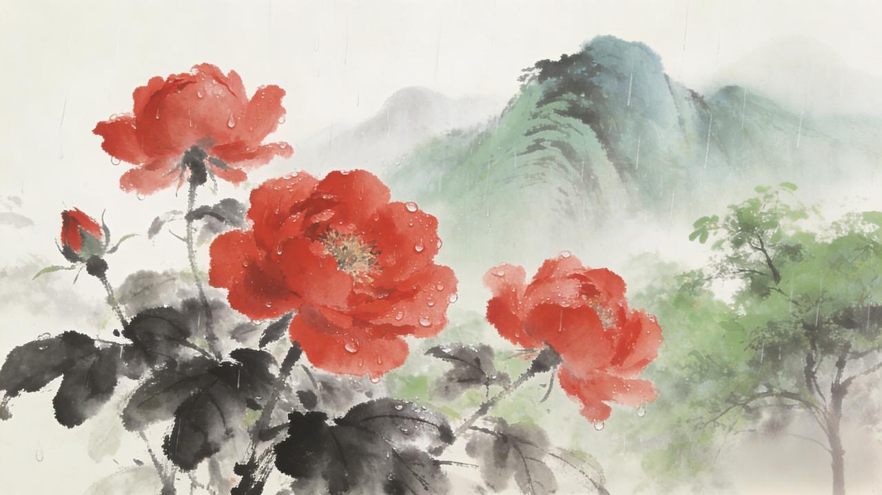 上联：昨夜清风梳绿柳，如何对下联      今朝细雨润红花