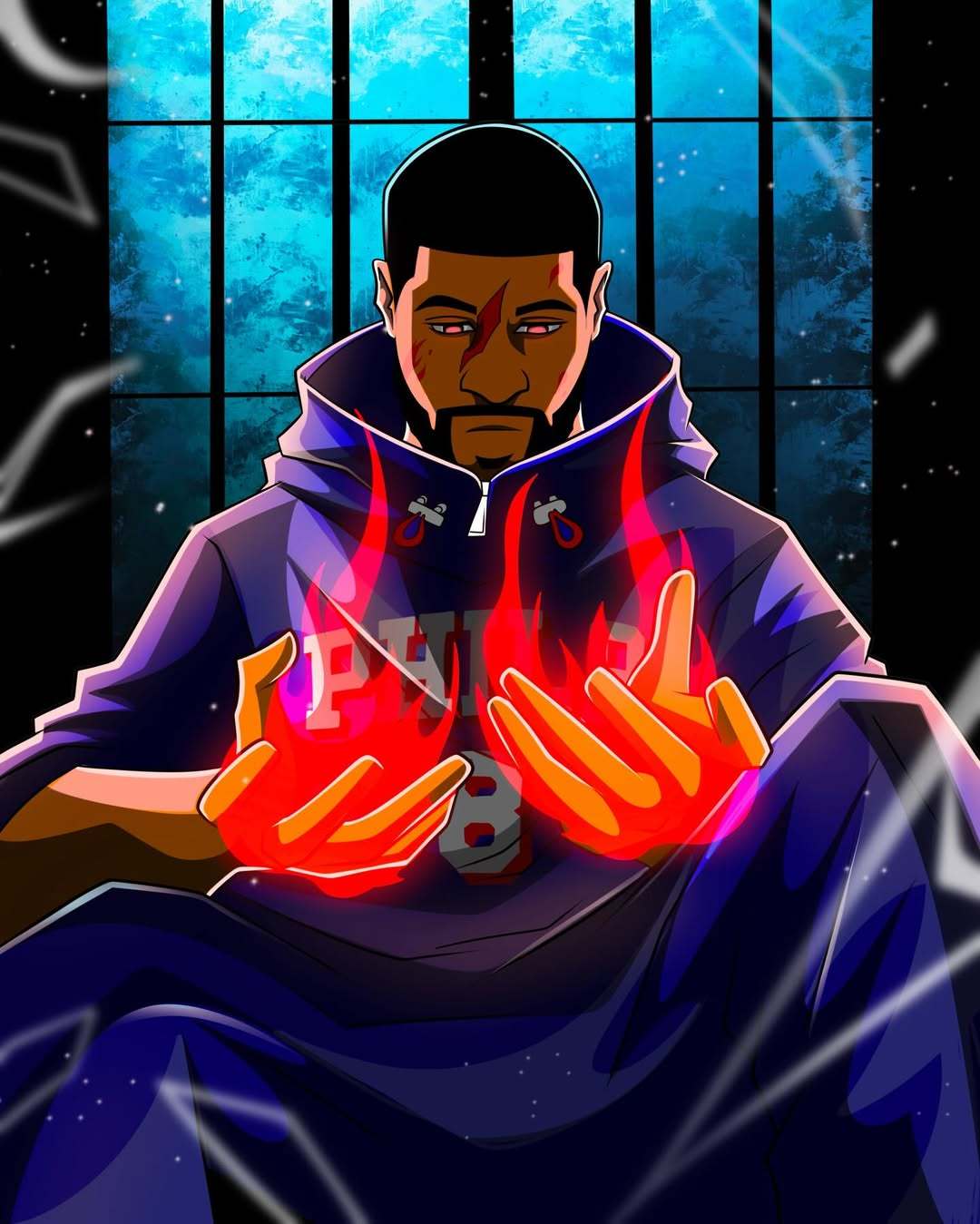 国外画师制作！分享一组关于费城76人队球员的漫画艺术酷图～费城76人NBA点赞成