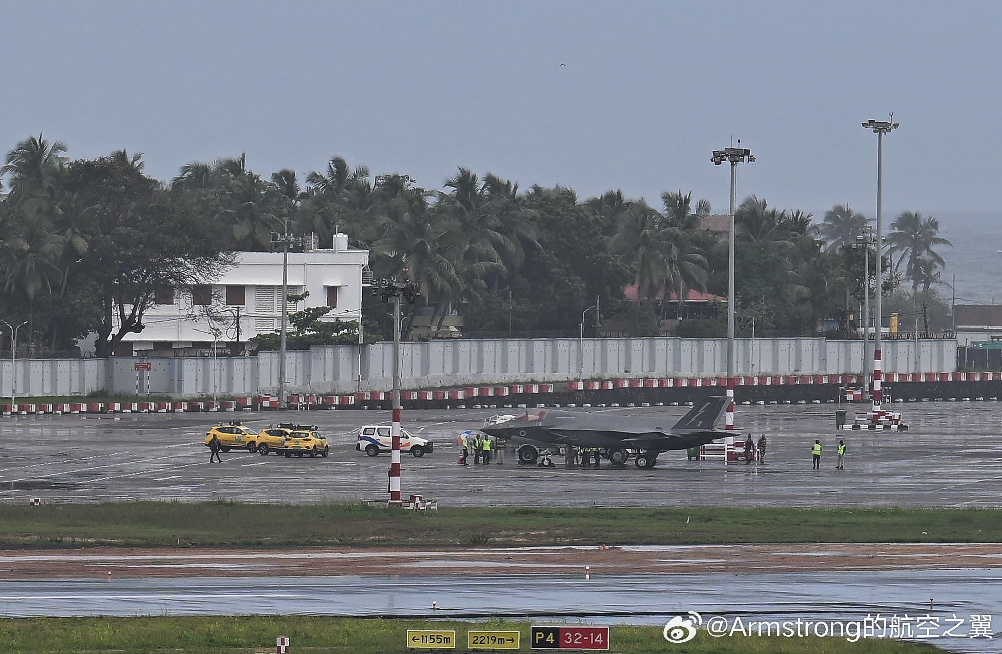 英国海军一架F-35B数次降落航母未能成功后，因燃油耗尽紧急降落印度特里凡得琅机