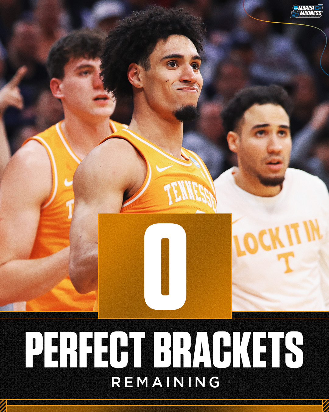 随着田纳西下克上击败弗吉尼亚，NCAA官方社媒宣布所有预测表单全部失败，2660