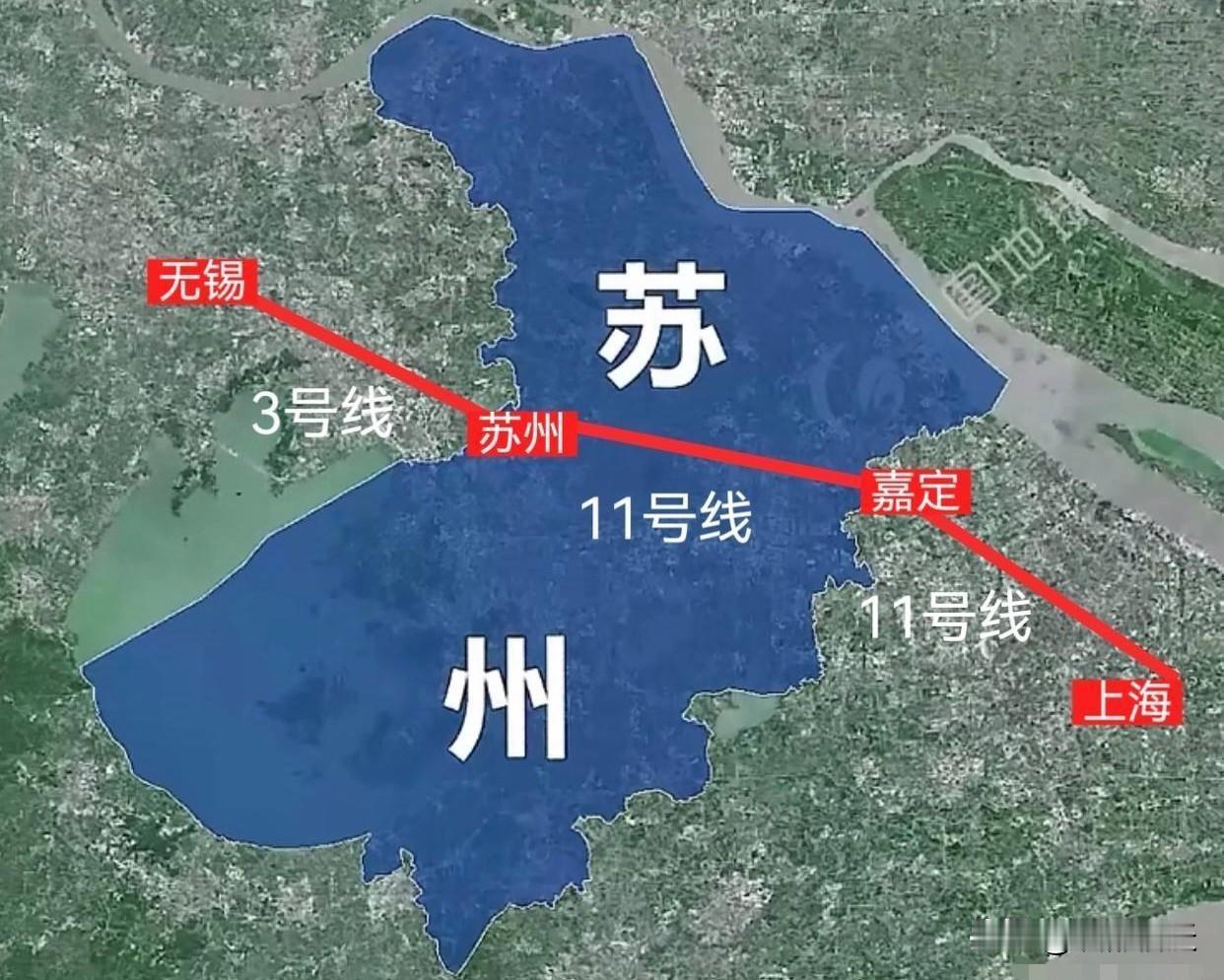 无锡、苏州、上海可通过地铁出行啦！从上海搭乘地铁11号线到达苏州，再换乘苏州地铁