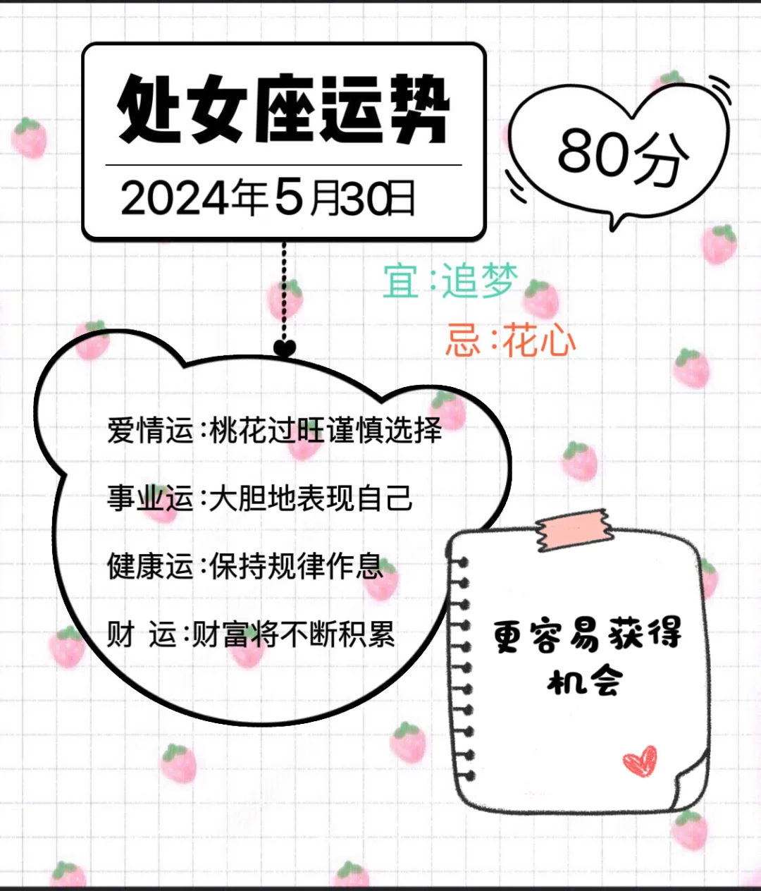 处女座2024年5月30日运势