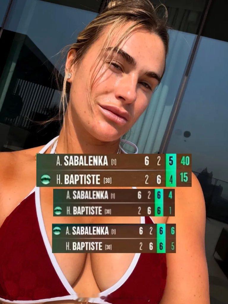 原来每个人都有机会浪费赛点世界第一1️⃣强大的萨巴伦卡也不例外！浪费6个赛点萨巴