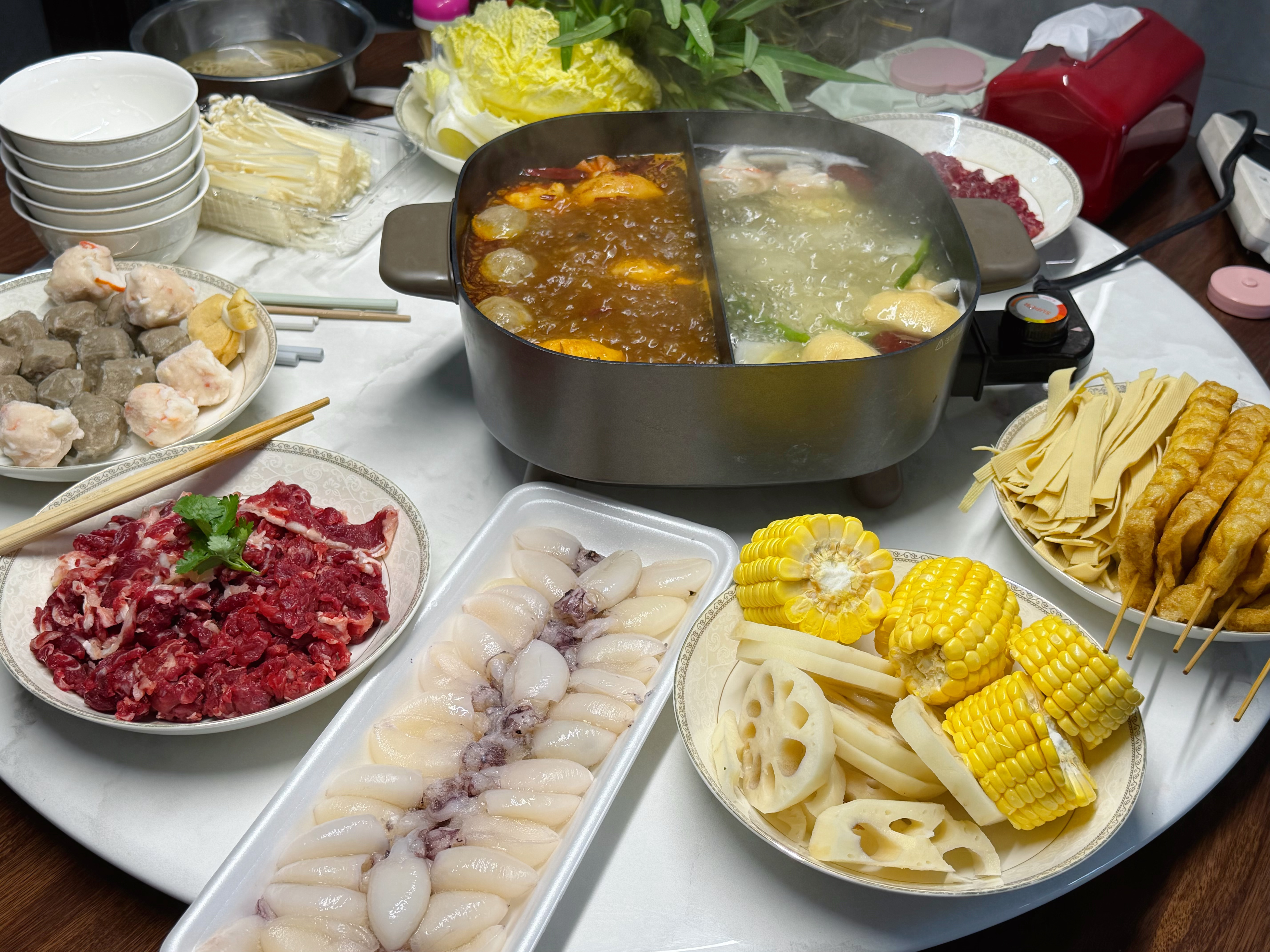 今日居家版火锅，吃爽了