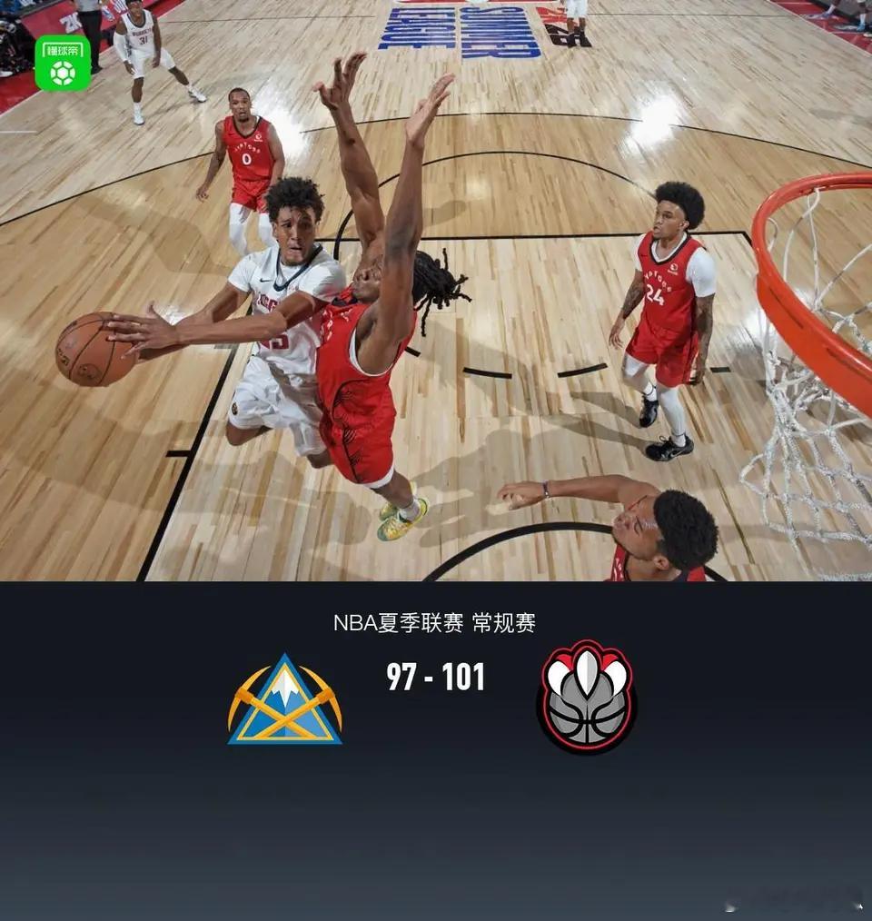 北京时间7月16日，NBA夏季联赛，丹佛掘金对阵多伦多猛龙。半场掘金44-39猛