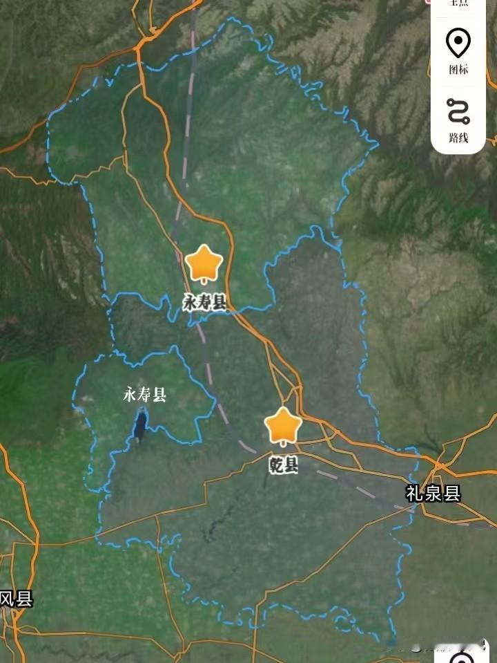 永寿县为什么会有飞地店头镇？
    永寿县的地图很奇怪，县南部的店头镇夹在乾县