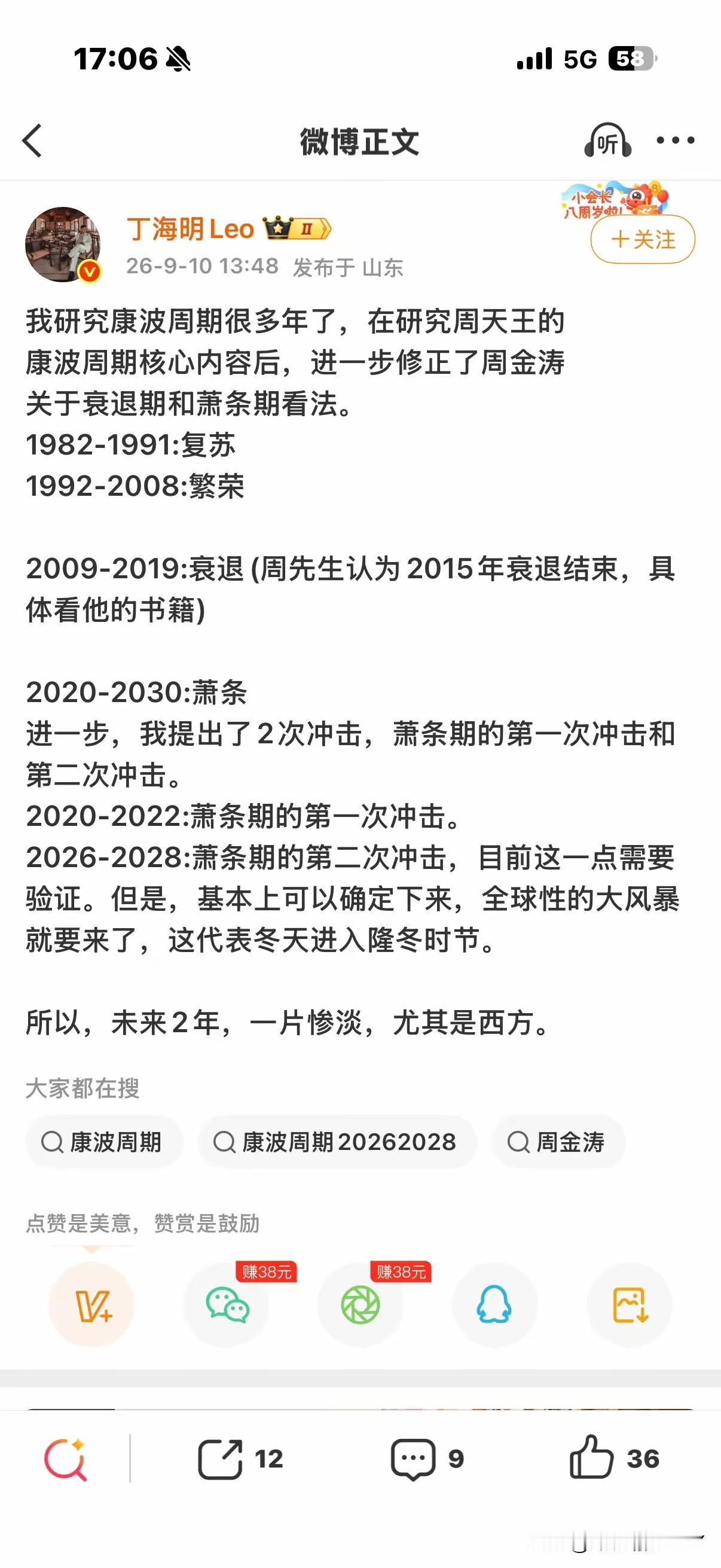 康波周期就是财富密码，如今再看这本书的预测，感觉当时应该相信其预测，或许有不一样