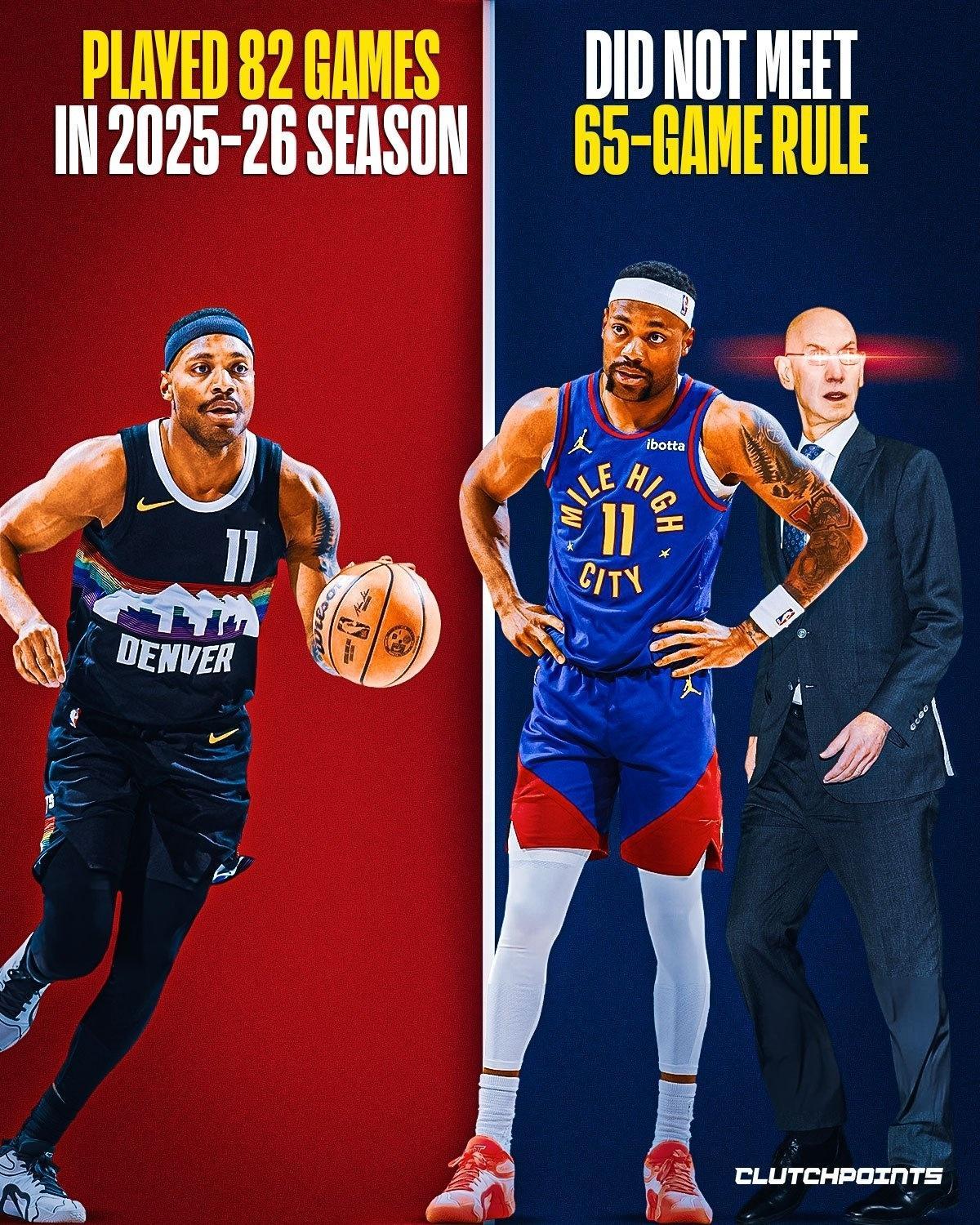 NBA 布鲁斯·布朗为丹佛掘金队打满了全部82场比赛……然而，他仍然没有达到NB