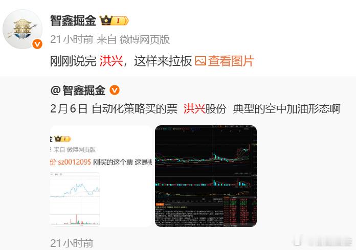 2月6日 洪兴股份 连续两个板了 