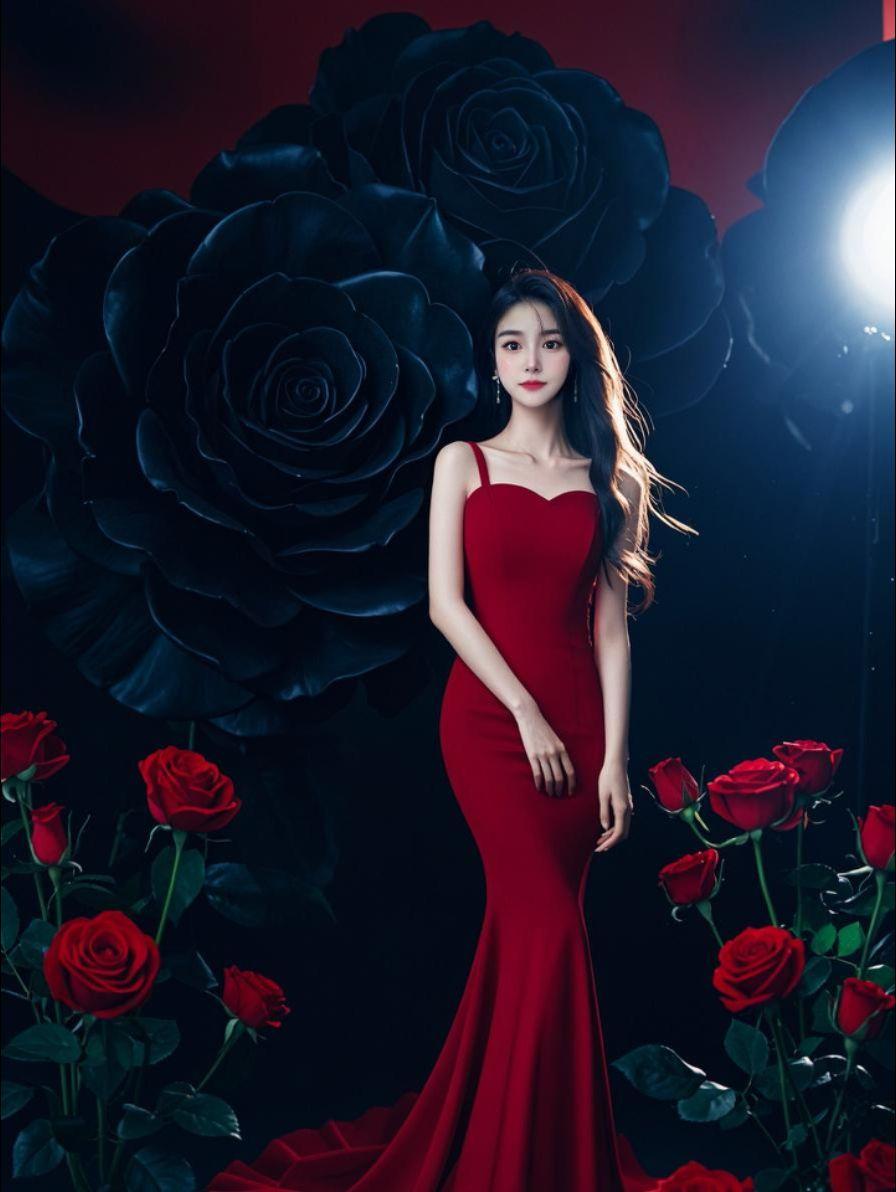 神秘红礼服 红衣古装 回眸一笑百媚生