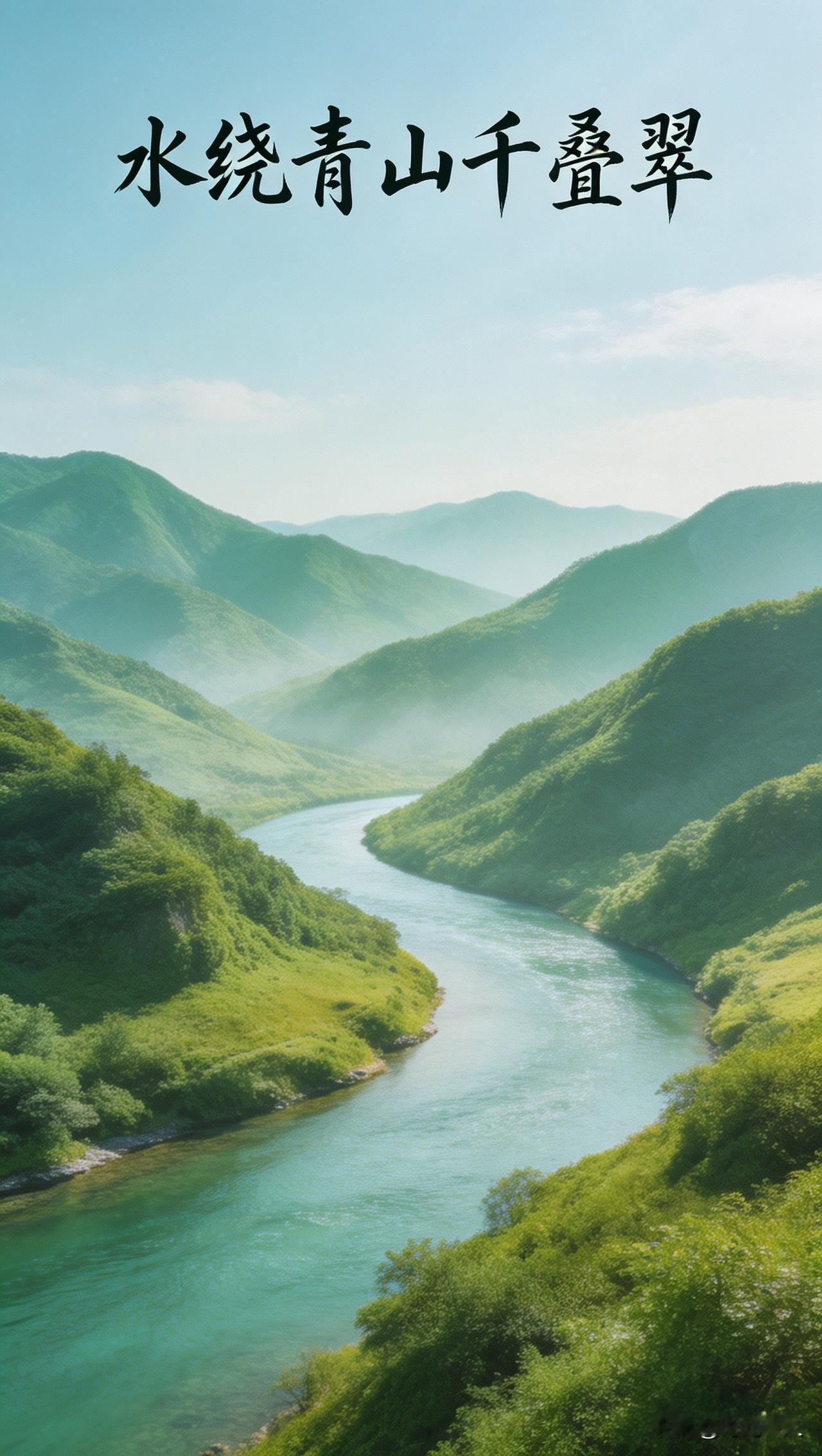 今日下午爬山看景有感，求个神仙下联！
 
出去走了走，看着山山水水随口凑了句上联
