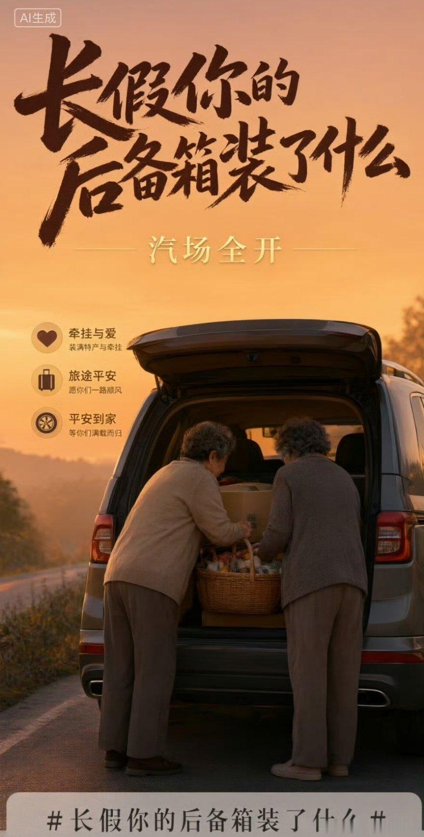 长假你的后备箱装了什么汽场全开 每次长假收尾，看着塞得满满当当的后备箱，心里五味