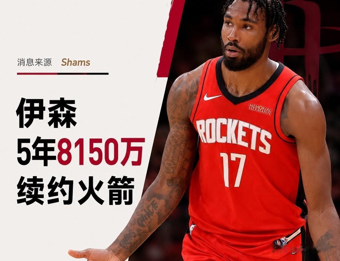 超低价续约伊森！火箭队总算传来个好消息！
看着交易市场上，别的队都在疯狂补强，火