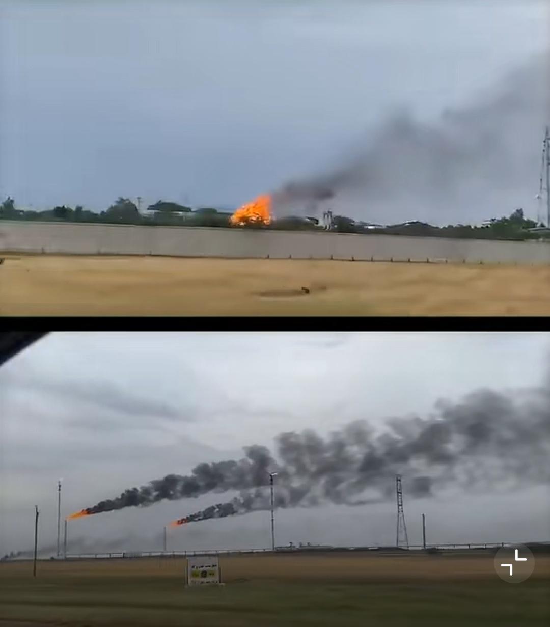 伊朗正被迫在一些油田焚烧石油！胡齐斯坦省的一些地区冒起滚滚浓烟，那是伊朗主动点燃