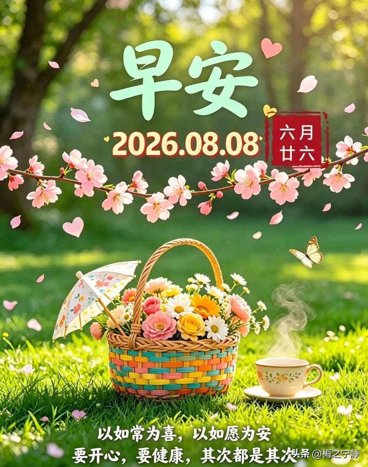 🌼²⁰²⁶/₀₈.₀₈ᵕ̈ 周六｜早安🍂☕️🍒🍑
🍃𝐆𝐨𝐨𝐝 