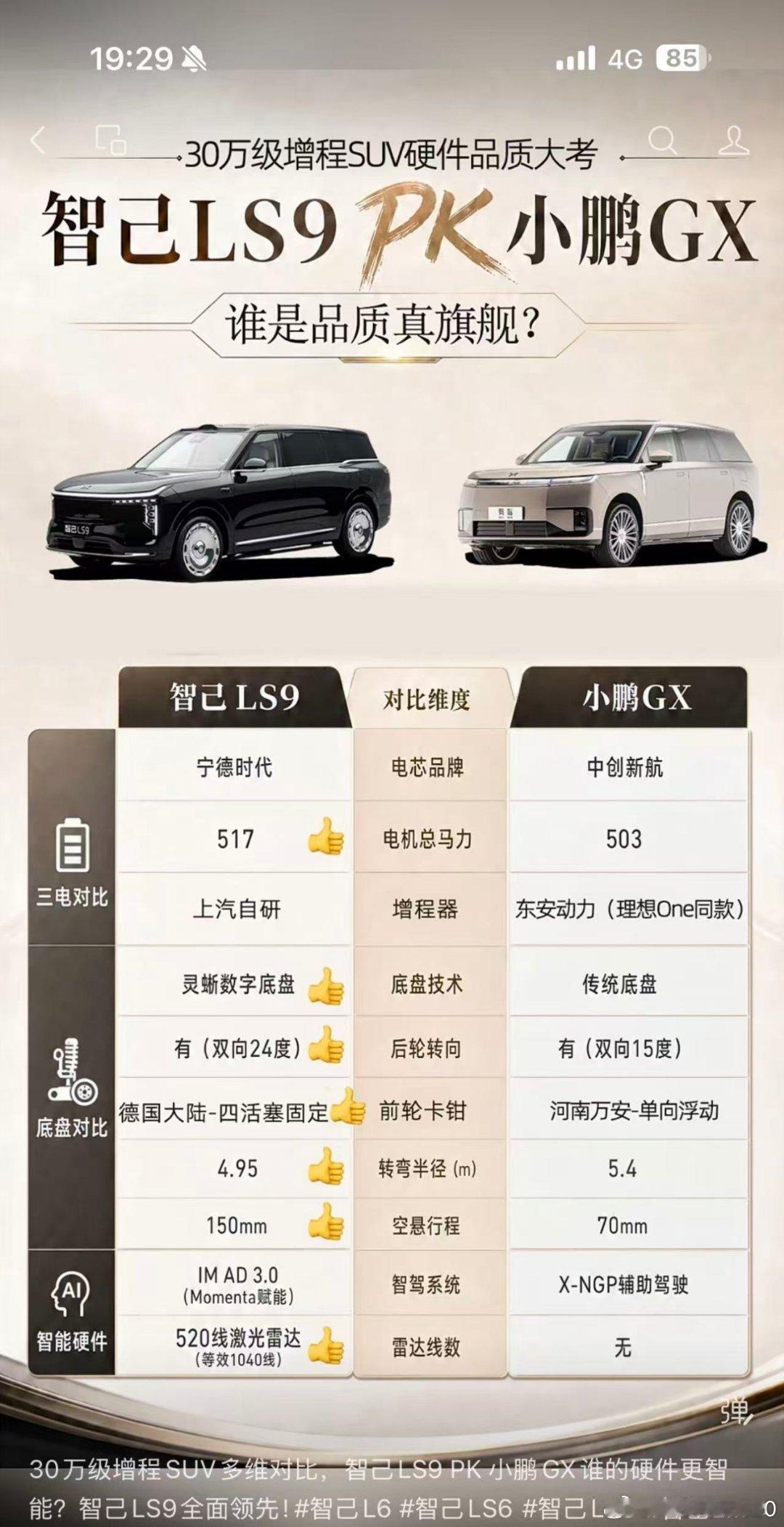 这是谁做的恶意对比小鹏GX算力超强决口不提，只对比智己优势的点 