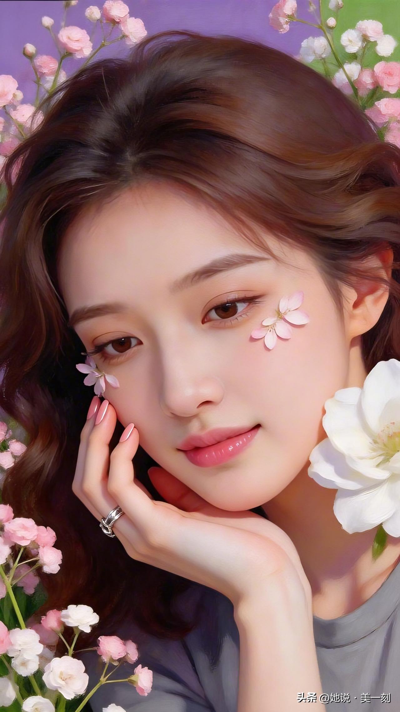 少女心满满的花海自拍，粉嫩花朵点缀的梦幻世界🌸💕什么样的女人算自然美