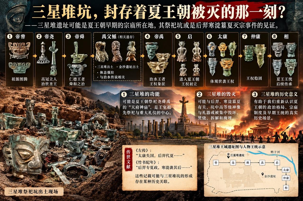 三星堆坑，封存着夏王朝被灭的那一刻？

作者：翁卫和

如果三星堆坑里的青铜人像