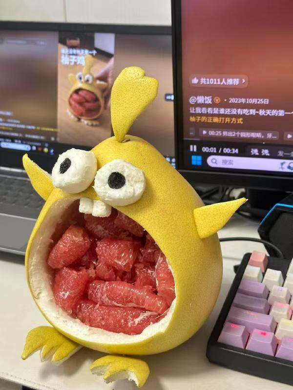 别问柚子皮有啥用了，看看这位心灵手巧的小伙伴[赞][赞][赞]