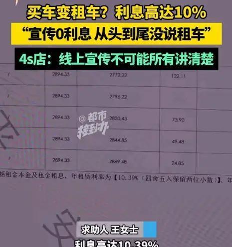 河南洛阳，王女士带着刚大学毕业两年、积蓄不多的孩子去4S店买车，他们被0息买车的