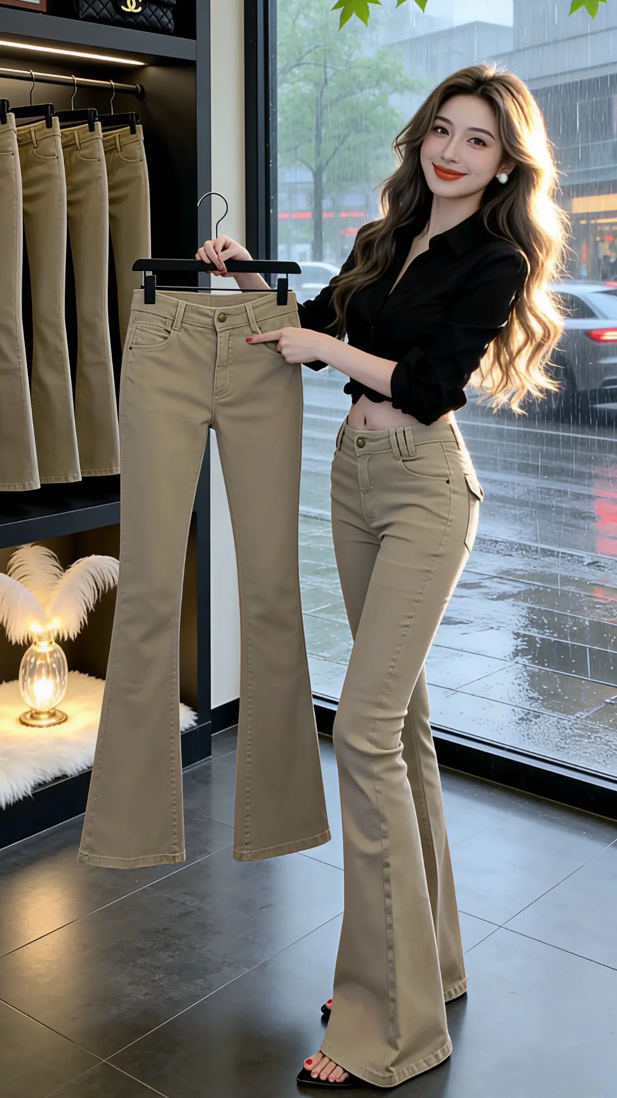 怎么将牛仔裤穿出高级感 高腰微喇裤女 气质轻熟风 百搭神裤人手一条 辣...