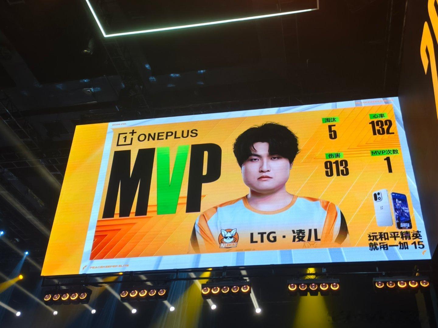 LTG和平精英分部恭喜凌儿拿下第二局MVP！pel夏季赛首周冠军之夜