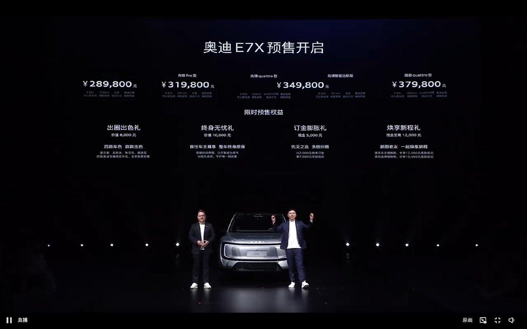 刷圈霸榜的奥迪E7X卖28.98万起在几周前，我就和上汽奥迪开过一个闭门会，当时
