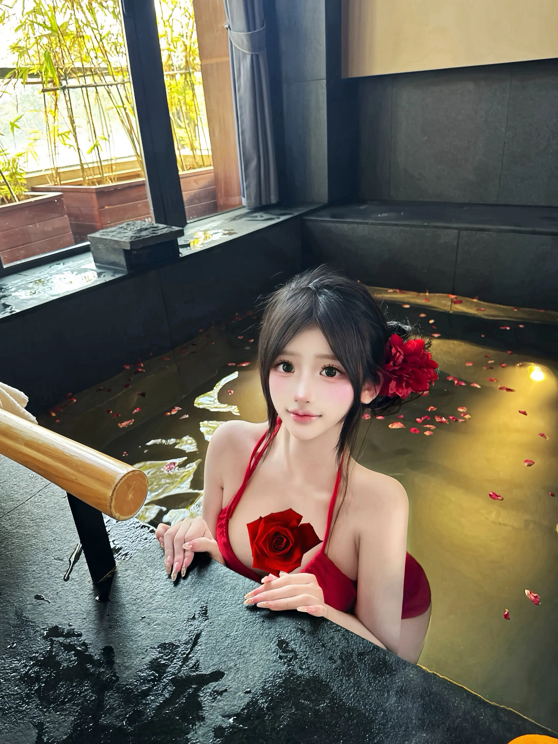 温泉♨ 温泉穿搭无不良引导 泳衣正常穿搭无不良暗示