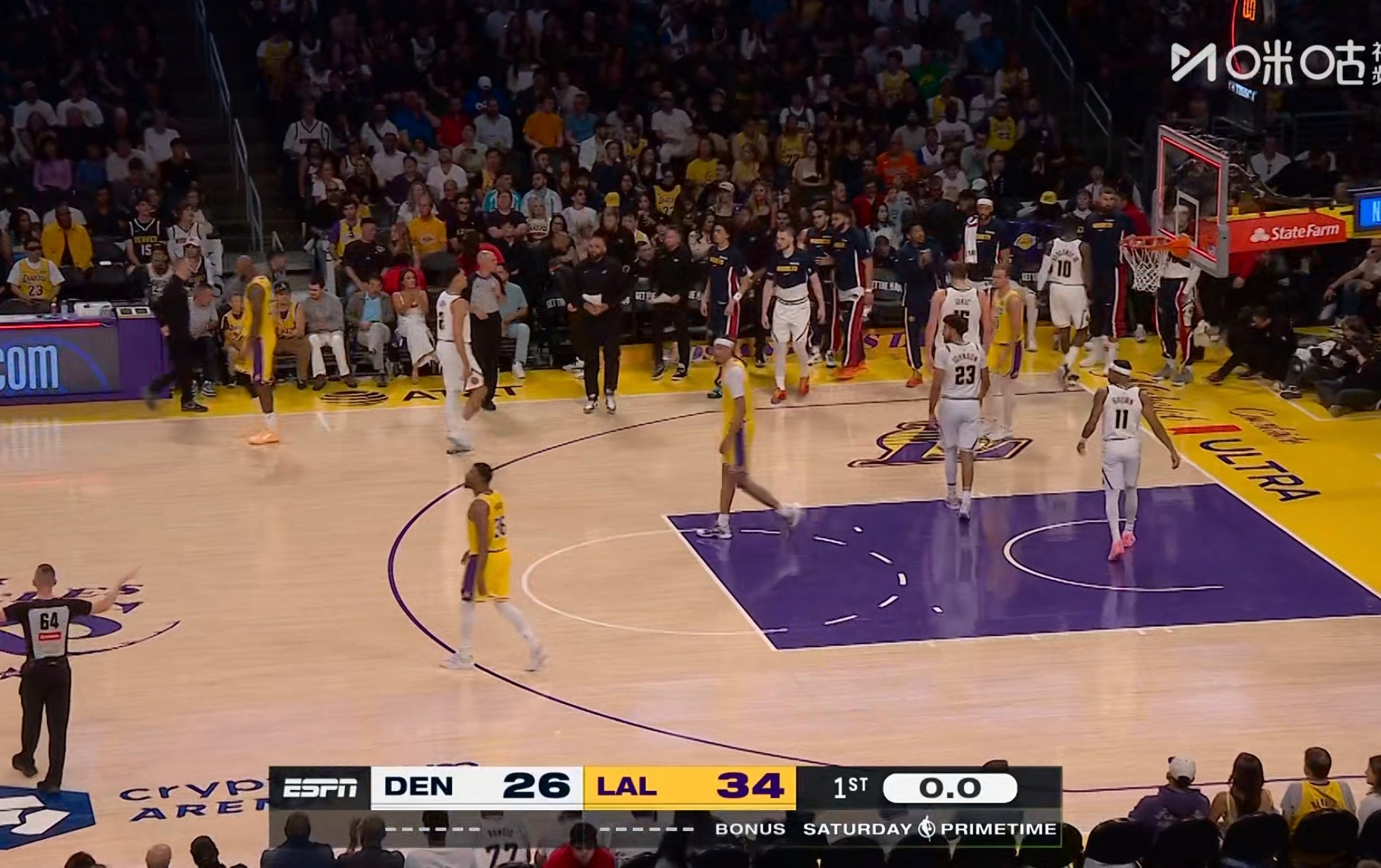 可以！第一节末端，顶住了掘金的反击！ 