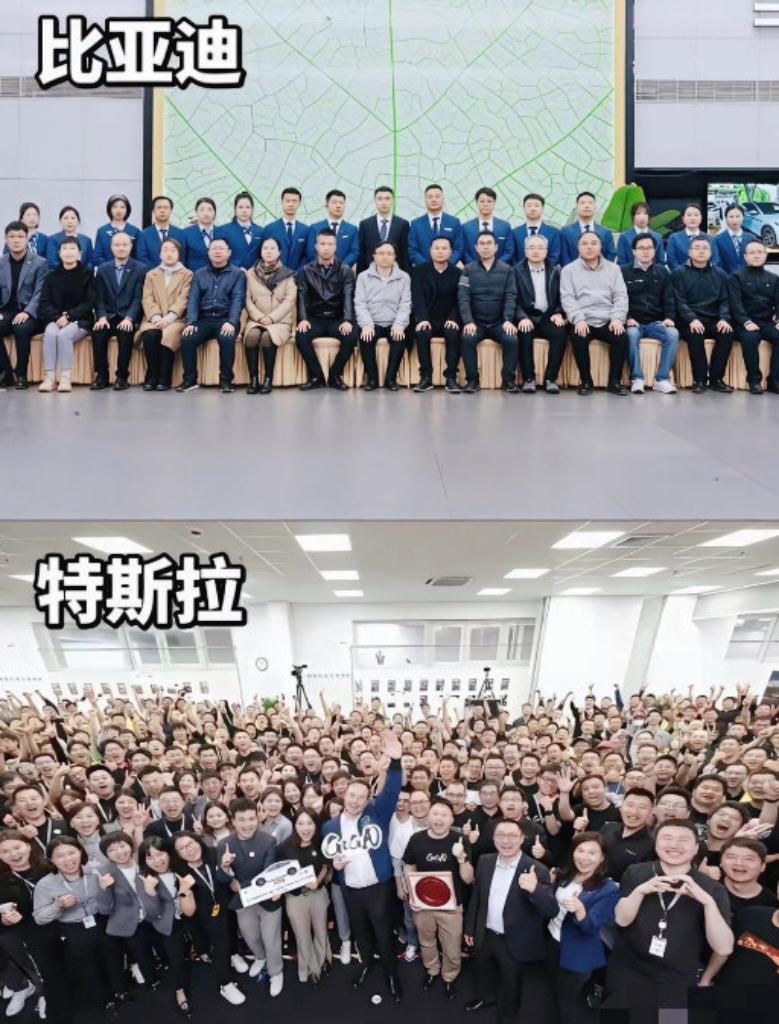 两张对比图，看懂不同企业的文化风格！
比亚迪、华为规整严肃，特斯拉、苹果活力满满