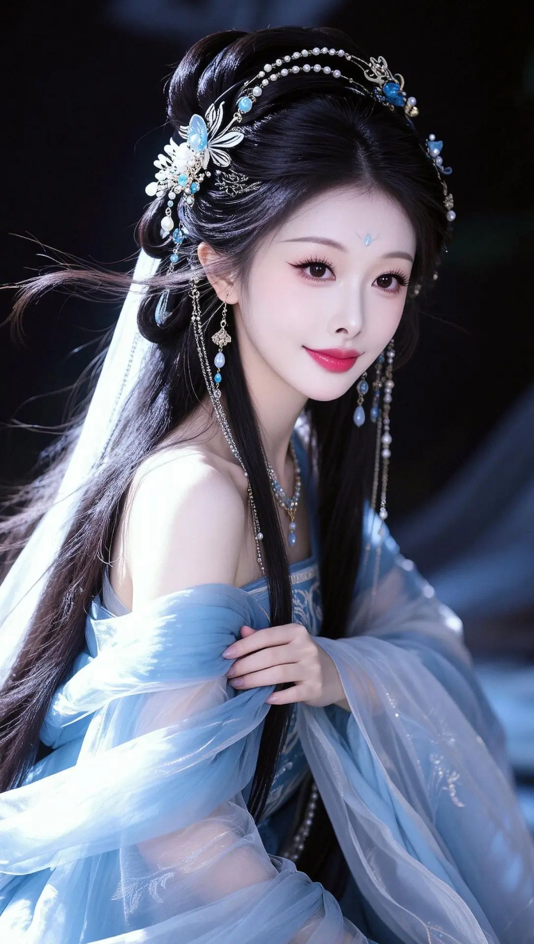 AI飘带古风照 古风的完成度还得看脸 ai古风美人写真模板 ai写真 古风