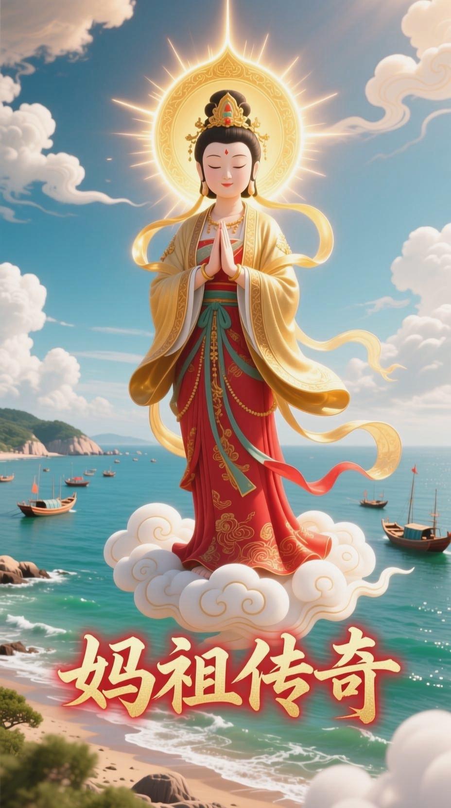 湄洲岛的海风里，妈祖本是北宋普通渔家女林默，一生救人于风浪，逝后被奉作海神。从民