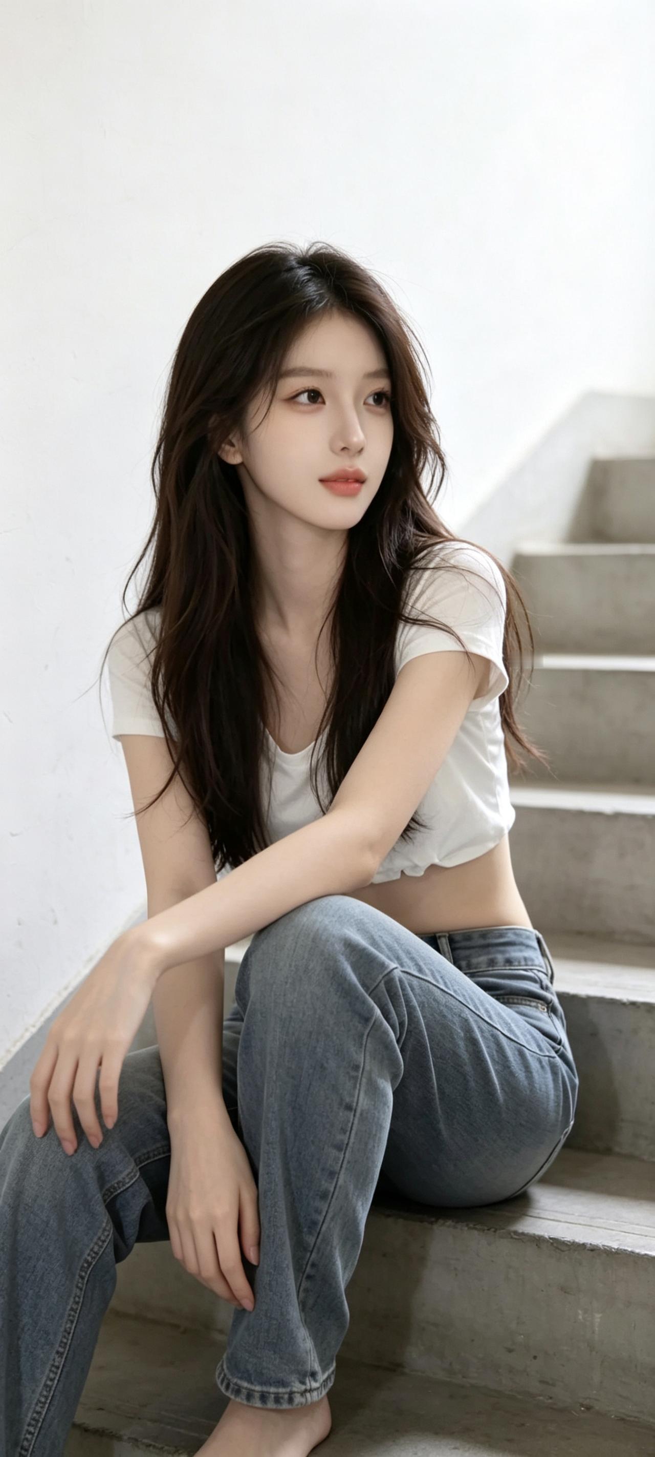 🎀 温柔文艺风
温柔日常｜白衫牛仔的松弛诗
白色短吊带是夏日纯欲标配，简约剪裁