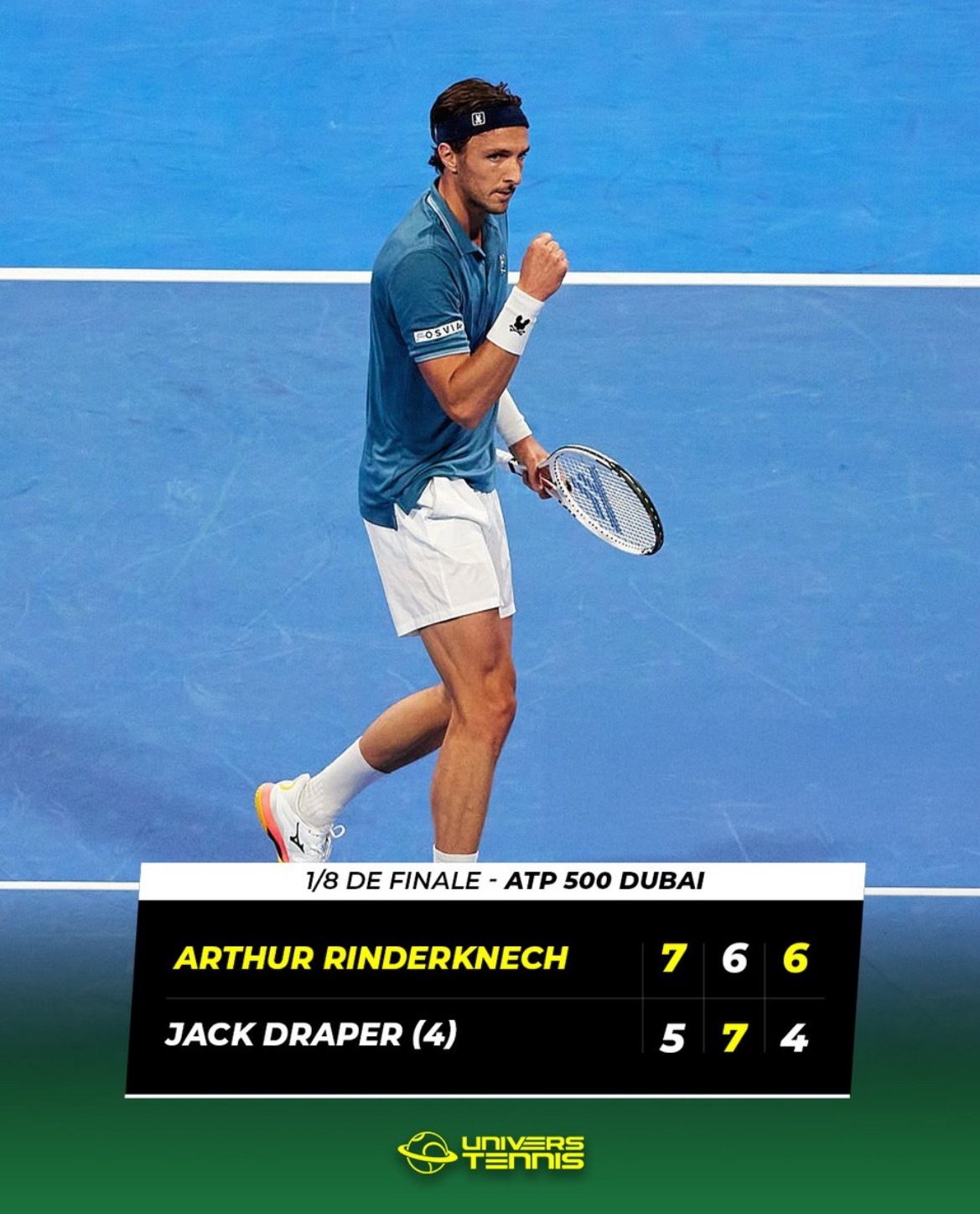 网球talking大会体育大赏 在迪拜举行的 ATP 500 赛事中，阿瑟·林德