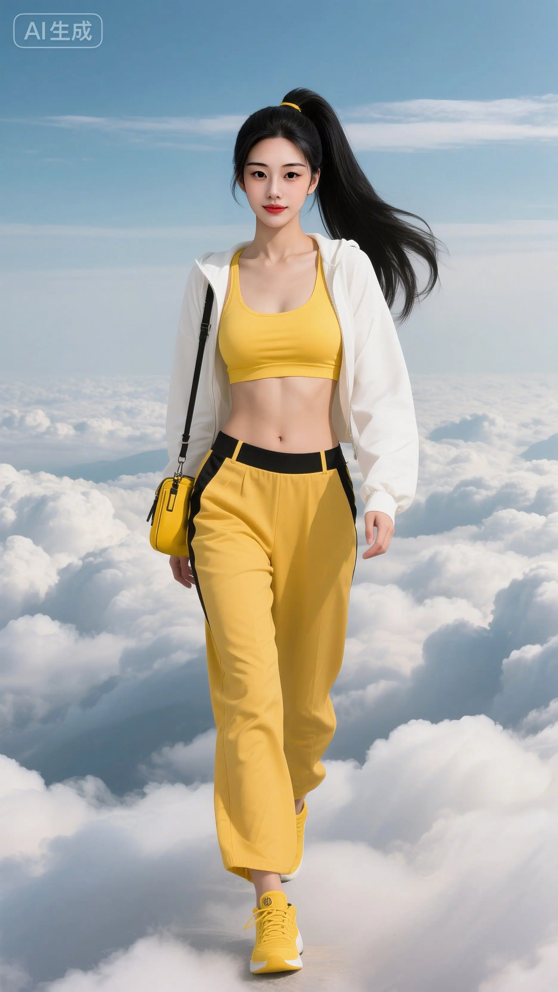 云海之上，自带光芒的元气女孩 把生活过成了踩在云端的样子✨