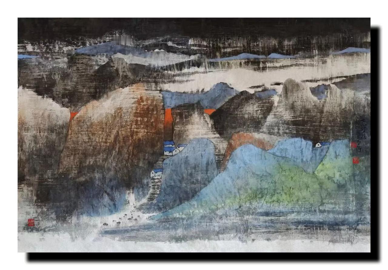 彩墨画并非单纯的涂涂抹抹 ，勾个框填点色，彩墨画是墨彩恰到好处的有机融合，技法处