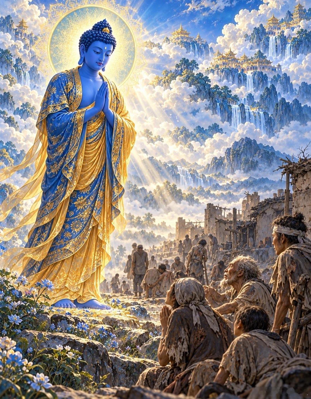 见佛祈福🙏，祈愿善缘常随左右，行善皆有善报，福运生生不息，一生被福护佑。阿弥陀